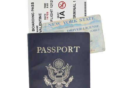 US passport , New York drivers license and boarding pass