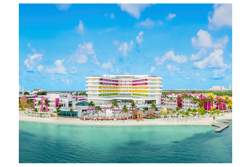 Colorful resort in Cancun, Mexico