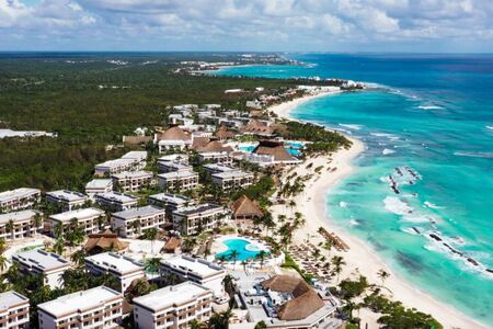 Aerial view of resort in Mexico