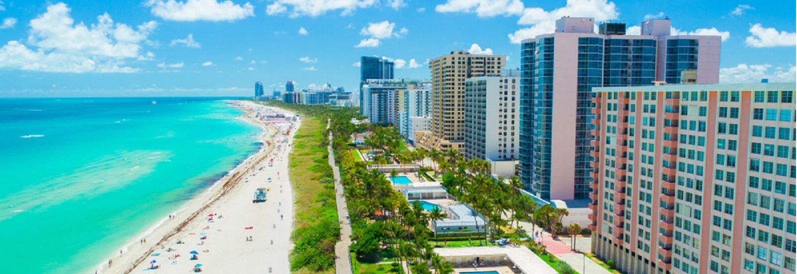 Aerial view of South Beach in Miami