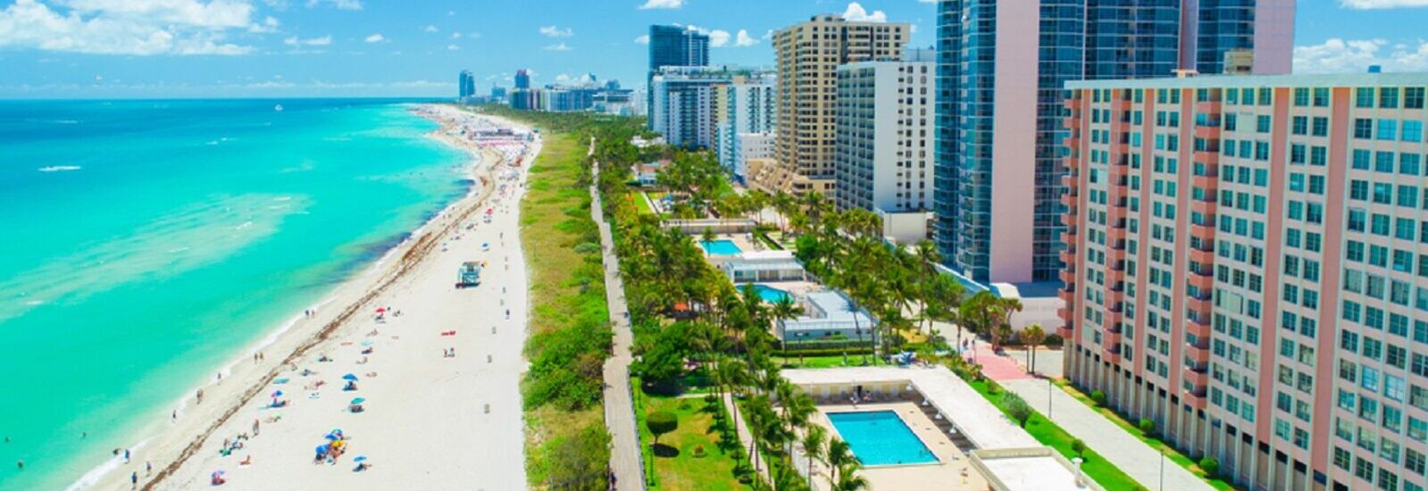 Aerial view South Beach in Miami, Florida